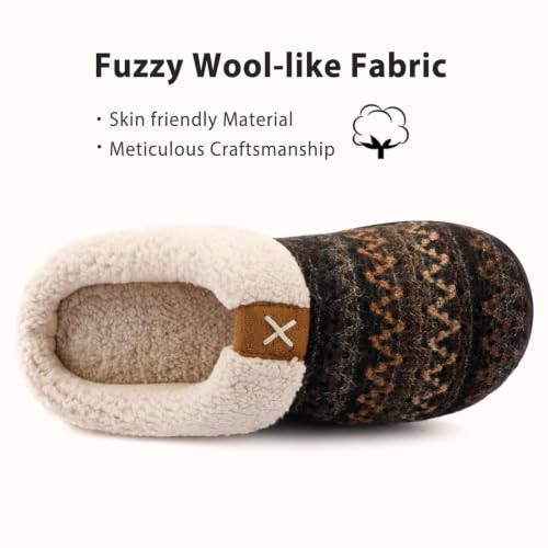 Image of ULTRAIDEAS Women's Indoor Bedroom Slipper with Memory Foam, Gift for Women, Wool-Like House Shoe with Anti-Skid Rubber Sole for Ladies