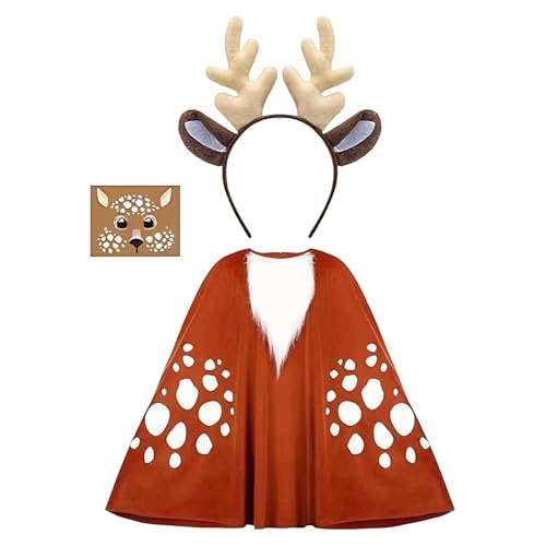 Poncho renne avec bandeau à bois costume de cervidé léger et complet pour adulte
