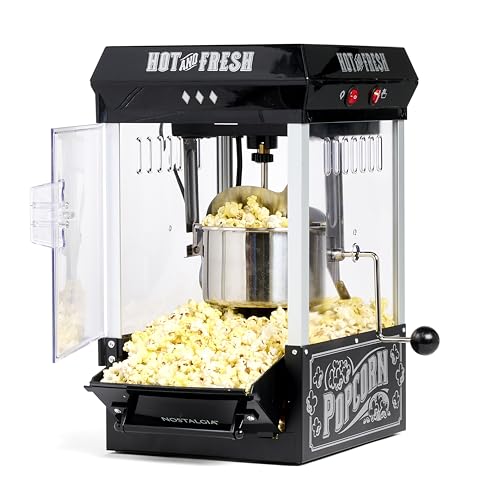 Nostalgia Popcorn Maker Machine - Professional Tabletop With 2.5 Oz Kettle Makes Up to 10 Cups - Vintage Popcorn Machine Movie Theater Style - Black by Nostalgia - Used condition - US$99.11