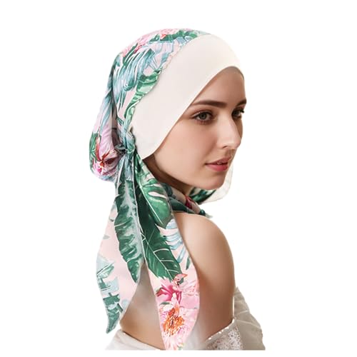 Elegance-go Kopftuch Turban Damen,Sommer Bedruckte Schal Elastische Turban Kopftücher Headwear Chemo Kopfbedeckung Baumwolle Turban Kappe für Frauen Haarausfall Krebs Chemo (Green leaves) Elegance-go Kopftuch Turban Damen,Sommer Bedruckte Schal Elastische Turban Kopftücher Headwear Chemo Kopfbedeckung Baumwolle Turban Kappe für Frauen Haarausfall Krebs Chemo (Green leaves)