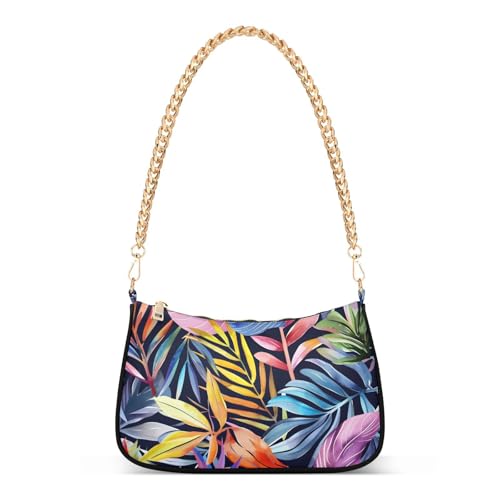 Sac à bandoulière feuilles tropicales multicolores