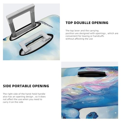 Travel Luggage Cover Fashion Suitcase Protector Blue love Spandex Baggage Covers Washable Suitcase Covers Anti-Scratch Luggage Cover Protectors Fits 18-32 Inch Suitcases X-Large4