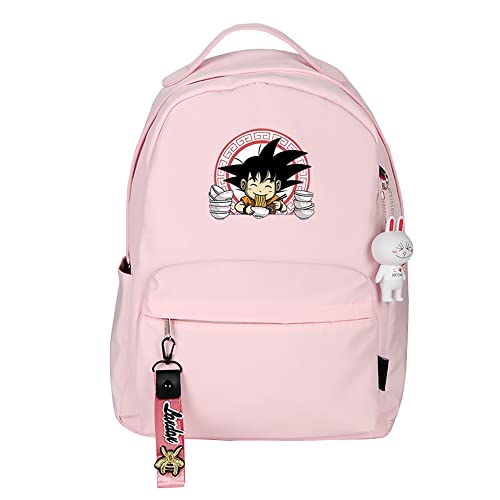 Yofsza Schultaschen MäDchen Jungen, Dragon Ball Son Goku Rucksack Secondary Shoulder Bedruckt 16 Zoll Schwarz Rosa Blau GrüN Cover