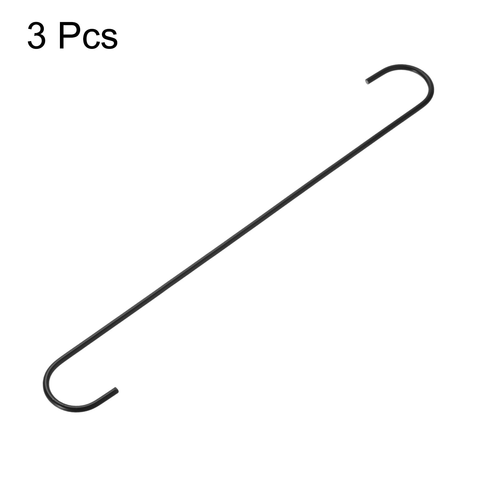 HARFINGTON 3 lange S-Haken, 40,6 cm, extra lang, S-Form, aus Metall, hoher Manganstahl, S-Aufhänger, Aufbewahrung, Organisationswerkzeug für Küche, Garten, Badezimmer, Garage, Schrank, Schwarz