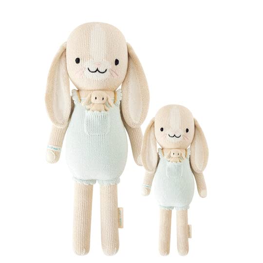 CUDDLE + KINDBriar The Bunny Regular 20" Hand-Knit Doll – 1 Doll = 10 Meals, Fair Trade, Heirloom Quality, Handcrafted in Peru, 100% Cotton Yarn
