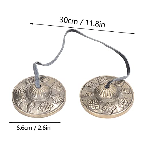 Sino De Meditação Tingsha Tibetano De Cobre Puro - Aumenta A Clareza E O Equilíbrio