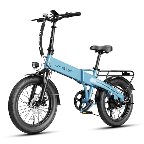 Jasion EB6 Foldable Electric Bike for Adults, 1000W Peak Motor 23 MPH E Bike, 20" Fat Tire Electric Bicycle with Built-in 48V Battery, Up to 45 Miles Range, Aluminum Frame EBS EBike-UX