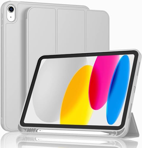 Image of Printme Compatible with iPad (A16) 11th Generation Case 11 Inch 2025, for iPad 10th Generation Case 10.9 Inch 2022 with Pencil Holder, Slim Trifold Stand Protective Cover with Soft TPU Back (Grey)