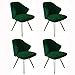 JFIA65A Krzesło do jadalni Nowoczesne Krzesło Jadalni Zestaw 4 Krzesło Kuchenne Metalowymi Nogami Aksamitne Siedzisko Oparcia Do Biura Jadalnia Kuchnia Sypialnia (Color : Green)