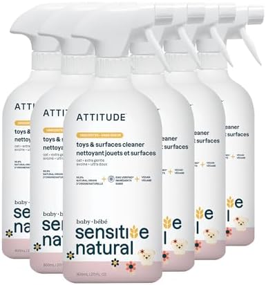 ATTITUDE Baby & Kids Toy Cleaner Spray for Sensitive Skin, EWG Ve...