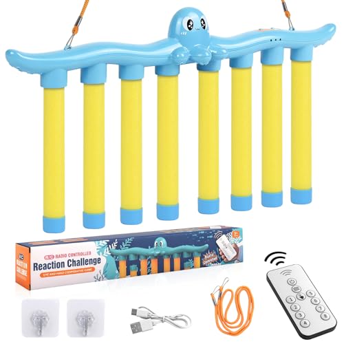 Mandaarooker Reflex Drop Sticks Challenge Game,Hand Eye Coordination Training Toy,Remote Control Reaction Game with 3 Speed Levels,Suitable for Adult Family Fun Indoor and Outdoor Games (BIue)