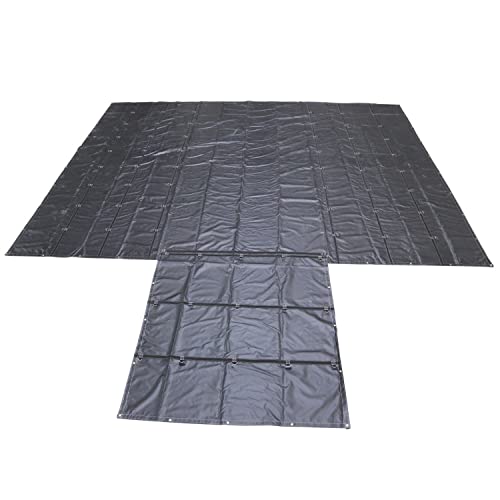 US Cargo Control Lightweight Lumber Tarp - 24 Feet x 18 Feet with 8 Foot Drop and Flap - Durable Protection for Your Flatbed Trailer Cargo - 14 Ounce Black Tarp for Flatbed