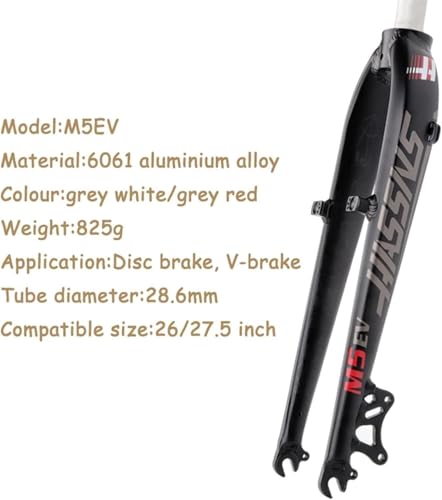 Fourche rigide VTT en alliage d'aluminium avec double support frein