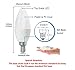 CTKcom 5W E14 Base LED Candelabra Bulbs(4 Pack)- C37 Daylight White 6000K LED Candle Light Bulb,Ceiling Fan Lights,Decorative LED Bulb,550LM,UL-Listed,AC 85-265V