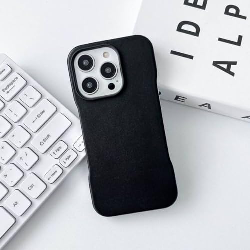 Étui en cuir sans cadre iPhone 12 housse ultra fine noire