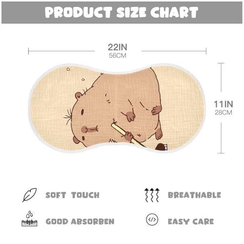 Bolaz Baby Burp Cloths 2 Pack,Capybara Mopping The Floor,Feeding Cloths Face Towel Super Absorbent Soft Cotton Burping Rags Feeding Bibs3