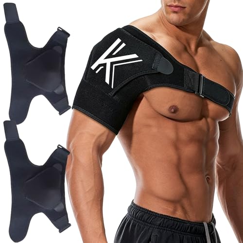 Ricadoo Kinetix Gear Shoulder Brace, Kinetix Compression Shoulder Brace, Shoulder Support and Arm Slings for Men & Women, Shoulder Compression Sleeve, Posture Correction, Adjustable (2, Plus)