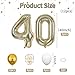 40 Inch Light Gold Number 40 Balloon, 40th Birthday Balloons, Confetti Balloon Gold Birthday Print White Latex Balloons Giant 40 Foil Balloons for Men Women 40th Birthday Party Decorations Anniversary