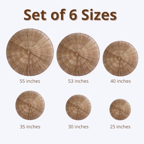 ChumDecor 21.6-Inch Boho Wicker Wall Basket Set – Large Natural Woven Wall Art for Living Room and Bedroom Decor - Image 3