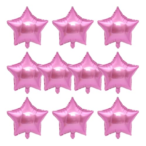 Image of MEETINGU Pink 18 Inch Foil Mylar Star Balloons 10PCS Party Decorations