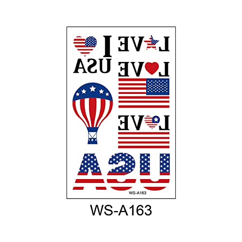Zizeo 10 Sheets Independence Day Temporary Tattoos For Kids,Patriotic Decor Temporary Tattoo Kids,4Th Of July Decorations Fake Tattoos Stickers,Water Transfer Body Art Decorations #TOP2