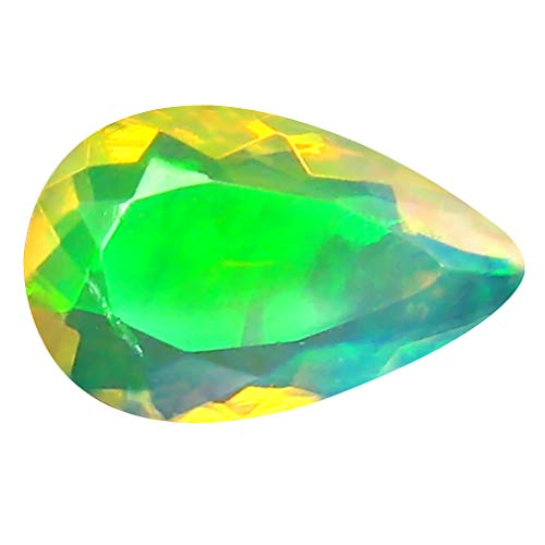 Opale arc-en-ciel éthiopienne naturelle poire 13x9mm pour bague en vrac