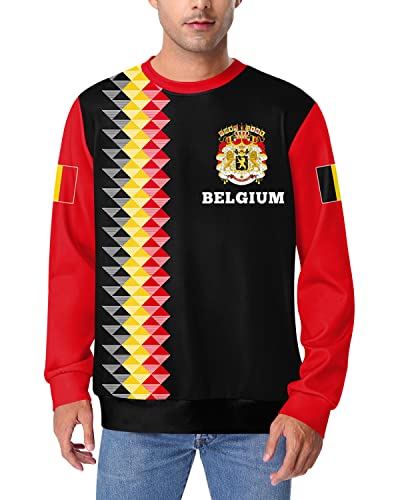 BesserBay Sudaderas para hombre de fútbol 2022 Copa del Mundo de manga larga Jersey S - XXL, Bélgica-a1, XXL Cover