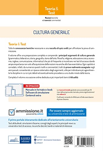 Cultura Generale Per I Test Di Ammissione 2022. Con E-Book E Simulatore In Omaggio - 2