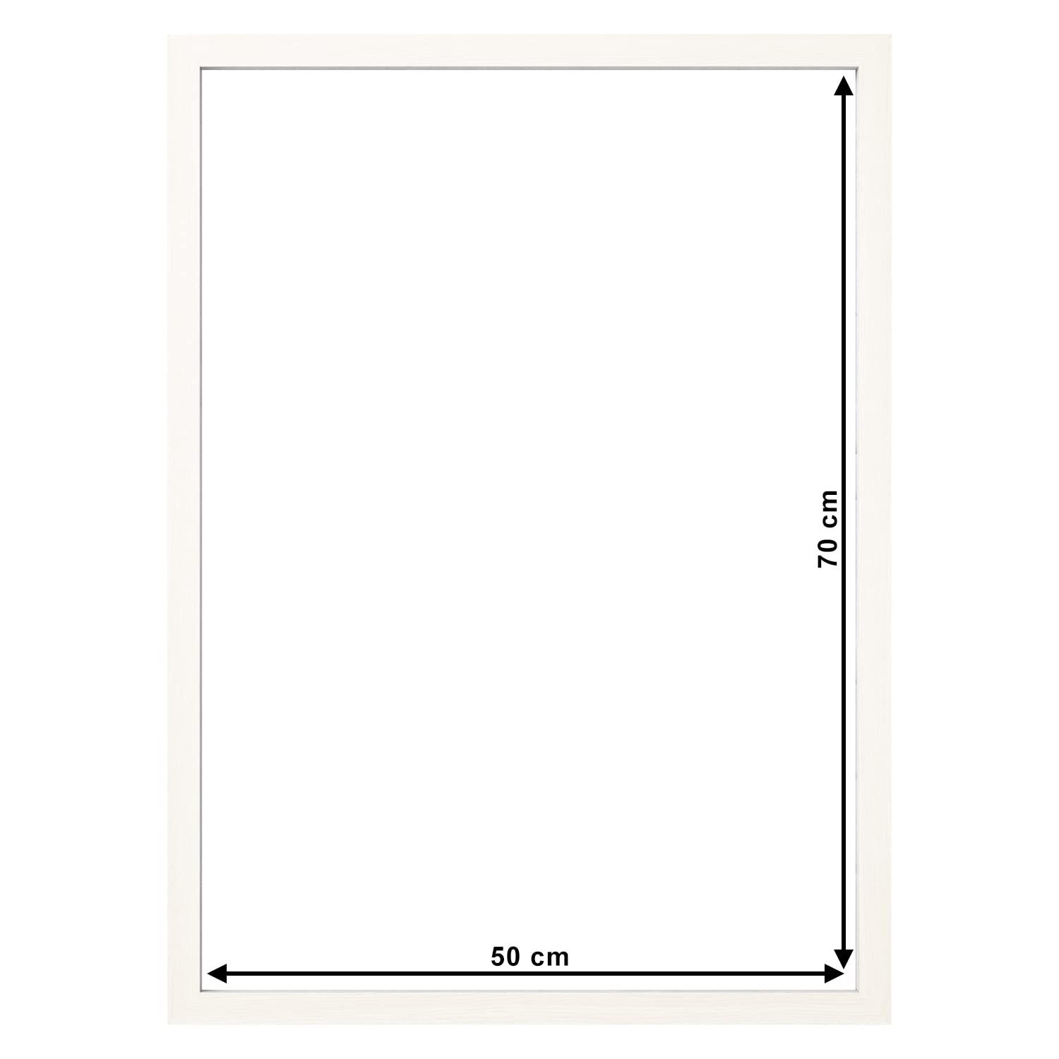 Cornice sottile in legno per poster, stampe e foto con frontale in plexiglass per appendere la sicurezza alla parete in verticale o paesaggio, ideale per interior design (50 x 70 cm, bianco)