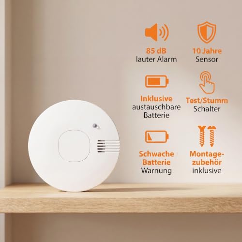 Smartwares Rauchmelder, 10-Jahres-Sensor, Austauschbare Batterie, 2er-Pack – Ansicht 5