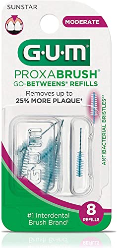 GUM Go-Betweens Proxabrush Refills Moderate [612] 8 Each (Pack of 2)