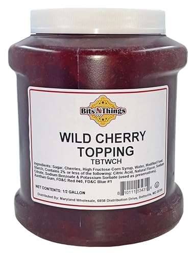 Bits N Things Wild Cherry Dessert Topping | Ice Cream, Sundaes, Pie | Kosher & Made in America | 64 oz.