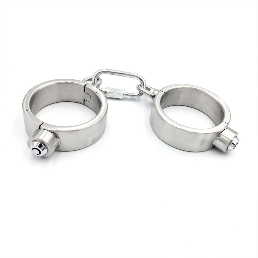 Hohe Qualität Handschellen Erwachsenes Handcuffs Slave Bondage Hand Manschette Erotik Fußfesseln Extremes BDSM Hand Cuff Fetisch Sexspielzeug Handfesseln für Frauen & Männer,Silber,Mann