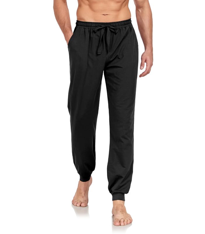 colorfulleaf Mens Pyjama Bottoms Knit Pjs Bottoms Soft Pyjama Pants Comfy Lounge Pants With Pockets Joggers Tracksuit Bottoms-picture-49