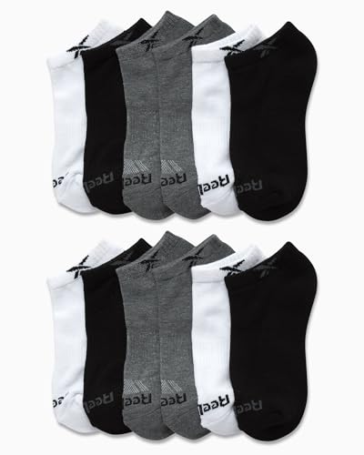 Reebok Boys' Low Cut Socks - 12 Pack Stretch Performance No Show Socks with Arch Support - Cushioned Athletic Socks for Boys2