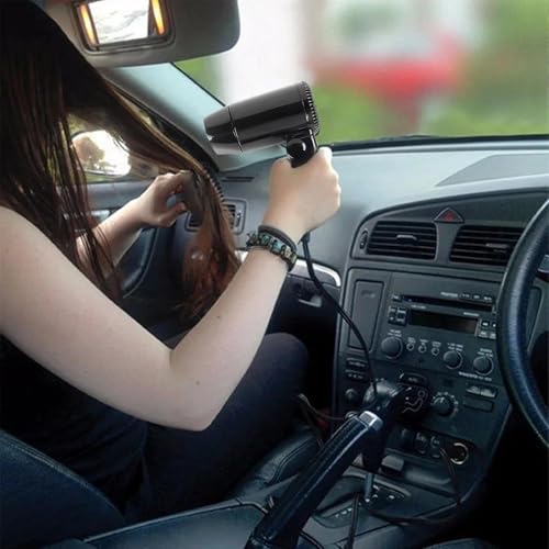 Secador de pelo, herramienta de peinado de 12 V, secador de pelo portátil automático, dispositivo compacto de estilo Hai de secado rápido, soplador eléctrico heredero para mujeres y hombres, uso
