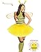 Bee Costume Accessories Set,Bee Headband Honeycomb Glasses Striped Gloves for Halloween Costume