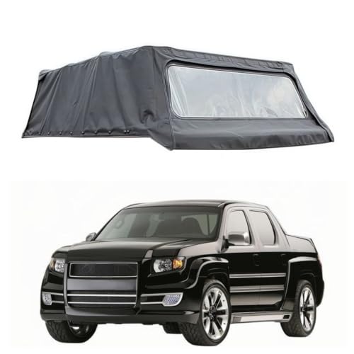 ATATKP Truck Bed Soft Topper, Foldable Camper Shell Compatible for Honda Ridgeline 2006-2023 Short Bed, Easy Install Tonneau Cover, Durable Truck Top Accessories