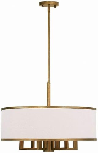 Livex Lighting 62614-48 Park Ridge - Lámpara de araña de 6 luces, pintada a mano con hoja de oro antigua