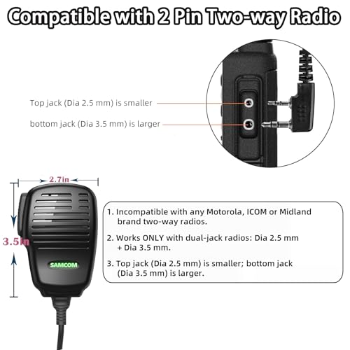 Image of SAMCOM SCSP05 Speaker Mic for Walkie Talkies Remote Shoulder Microphone