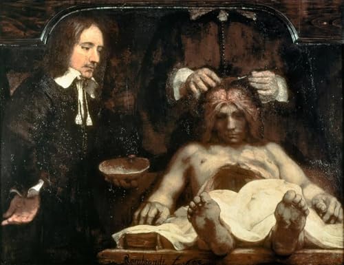 Affiche l'Anatomie du Dr Johan Deijman de Rembrandt en Toile 60x90cm pour Salon