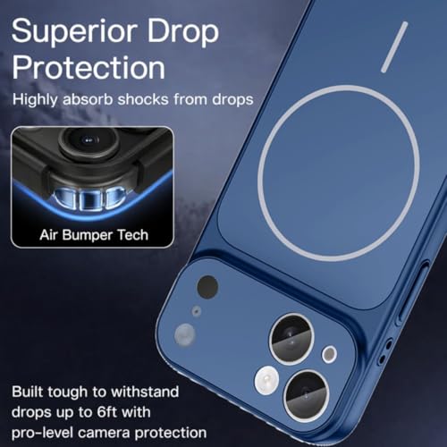 Image of SHINESTAR Converter Case for iPhone 14 | Premium Protective Mag-Safe Cover | iPhone 17 Pro / 17 Pro Max Series Style Design | in-Built Camera Guard | Wireless Charging Compatible - Blue