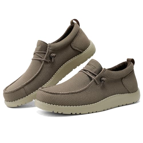 Image of Mens Wide Shoes Casual Slip On Shoes for Men - Men Loafers Wide Comfortable Boat Shoes with Arch Support