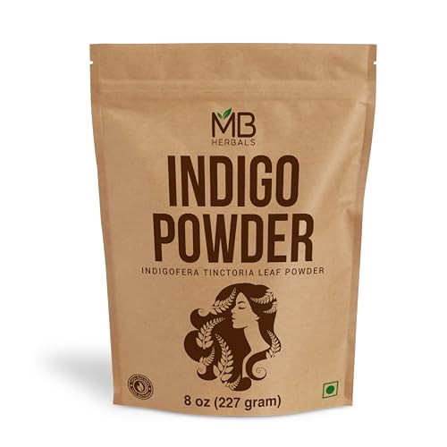 MB Herbals Pure Indigo Powder 227g for Black Hair Colour | 8 oz | 100% Pure Indigofera tinctoria Leaf Powder | Natural Hair Dye