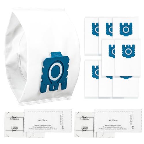 8 Pack 3D Vacuum Cleaner Bags,for Miele Hoover Bags,Compatible with Miele GN Airclean Efficiency Dust Bags Classic C1, Complete C2 C3, S400, S600, S800, S2000, S5000, S8000 Series,2 Air Clean Filters