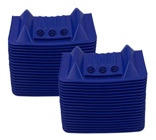 Mytee Products (40 Pack) 4" x 4" x 10" Blue Corner Protector V Shaped Flatbed Edge Guards with Carrying Case - Cargo Load Corner Edge Protector and Tie-Down Strap Guard for Flatbed