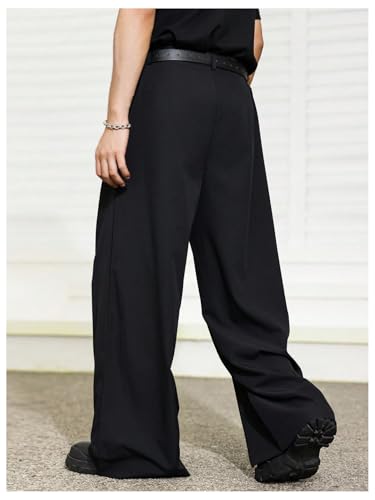 Floerns Men's Causal Baggy Wide Leg Suit Pants Loose Fit Business Dress Trousers2