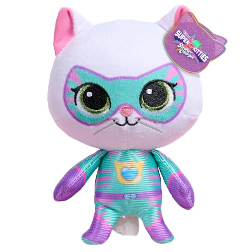 Disney Jr. SuperKitties Small 6.5-inch Plush Bitsy Stuffed Animal, Su-Purr Wild Outfit, Kitten, Toy for Fans, Girls, Kids, Ages 2 and Up by Just Play