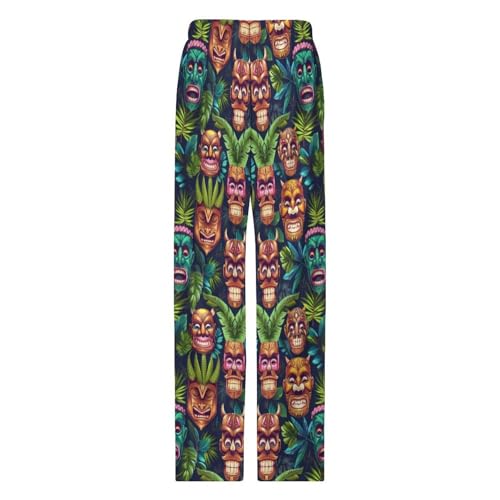 Hawaiian Tiki Masks Tropical Mens Pajama Pants Lounge Pants With Pocket Sleep Pants Loungewear Bottoms4