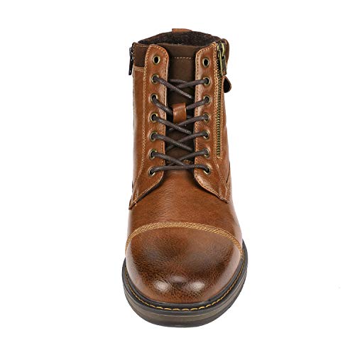 Bruno Marc Men's Motorcycle Boots Oxford Dress Boot,Camel,Size 11,PHILLY_10